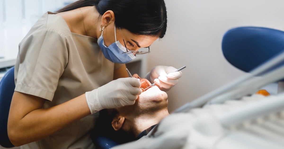 Dentist and patient